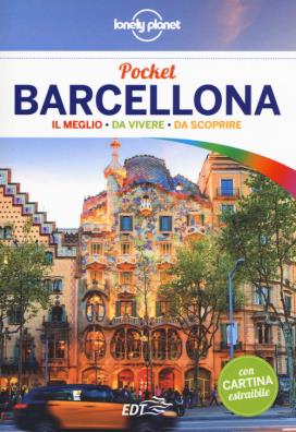 Barcellona con carta geografica ripiegata