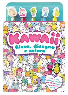 Kawaii. gioca. disegna e colora. con adesivi. con gadget