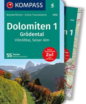 Guida escursionistica n. 5732. dolomiten 1. grödental, villnößtal, seiser alm. con carta
