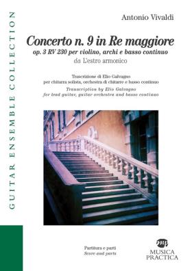 Concerto n. 9 in re maggiore op.3 rv230. per chitarra solista, orchestra di chitarre e basso continuo. partitura