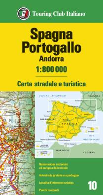 Spagna, portogallo, andorra 1:800.000. carta stradale e turistica