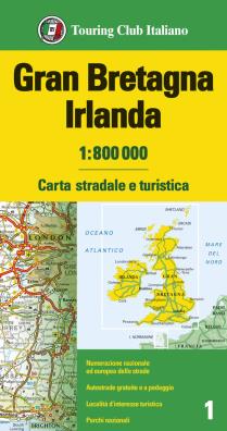 Gran bretagna, irlanda 1:800.000. carta stradale e turistica